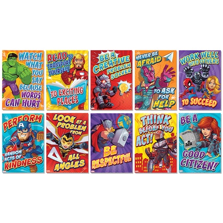 Eureka Marvel Motivational Poster Set Bulletin Board Set, 10 Pieces 847094